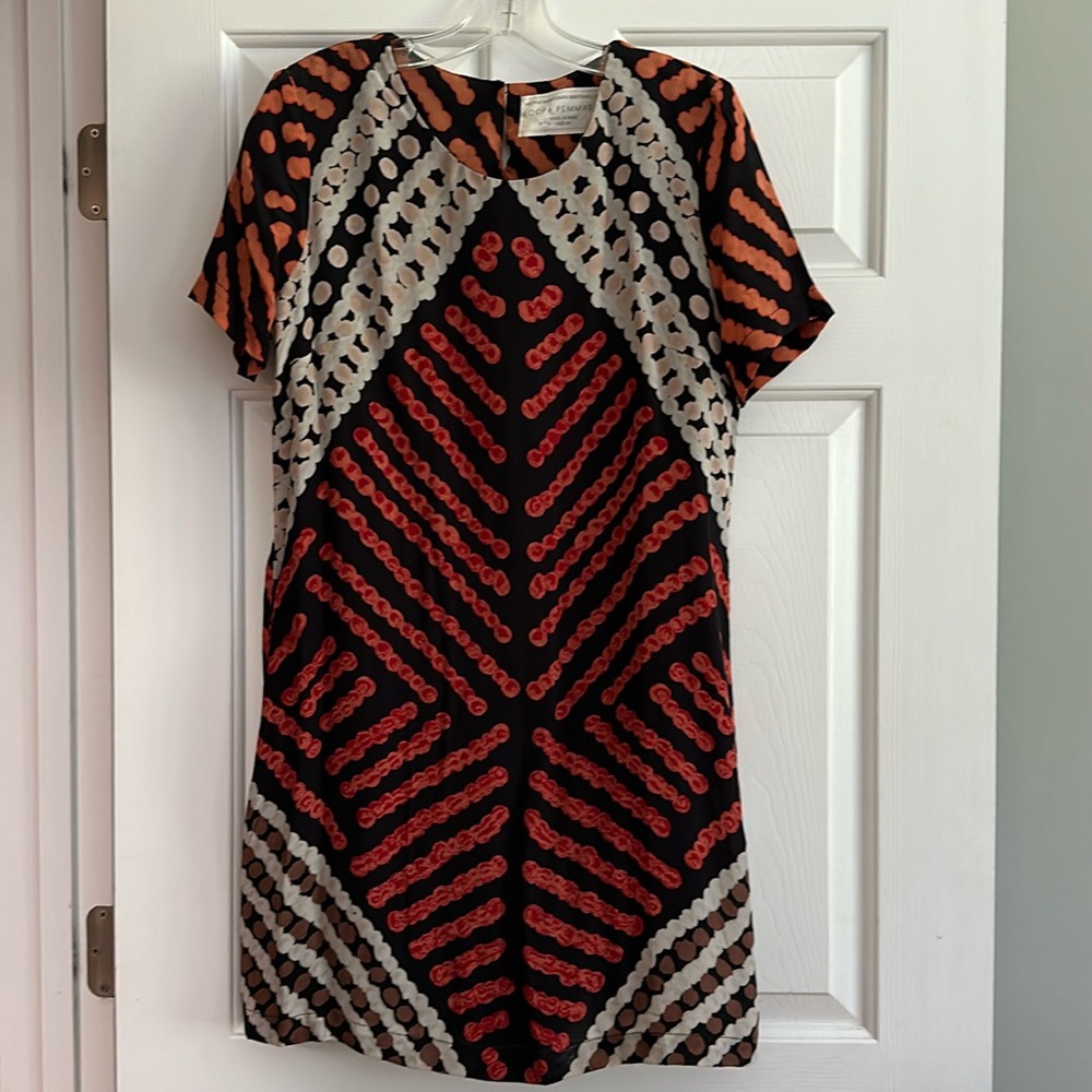 Anthropologie Short Sleeve Silk Dress